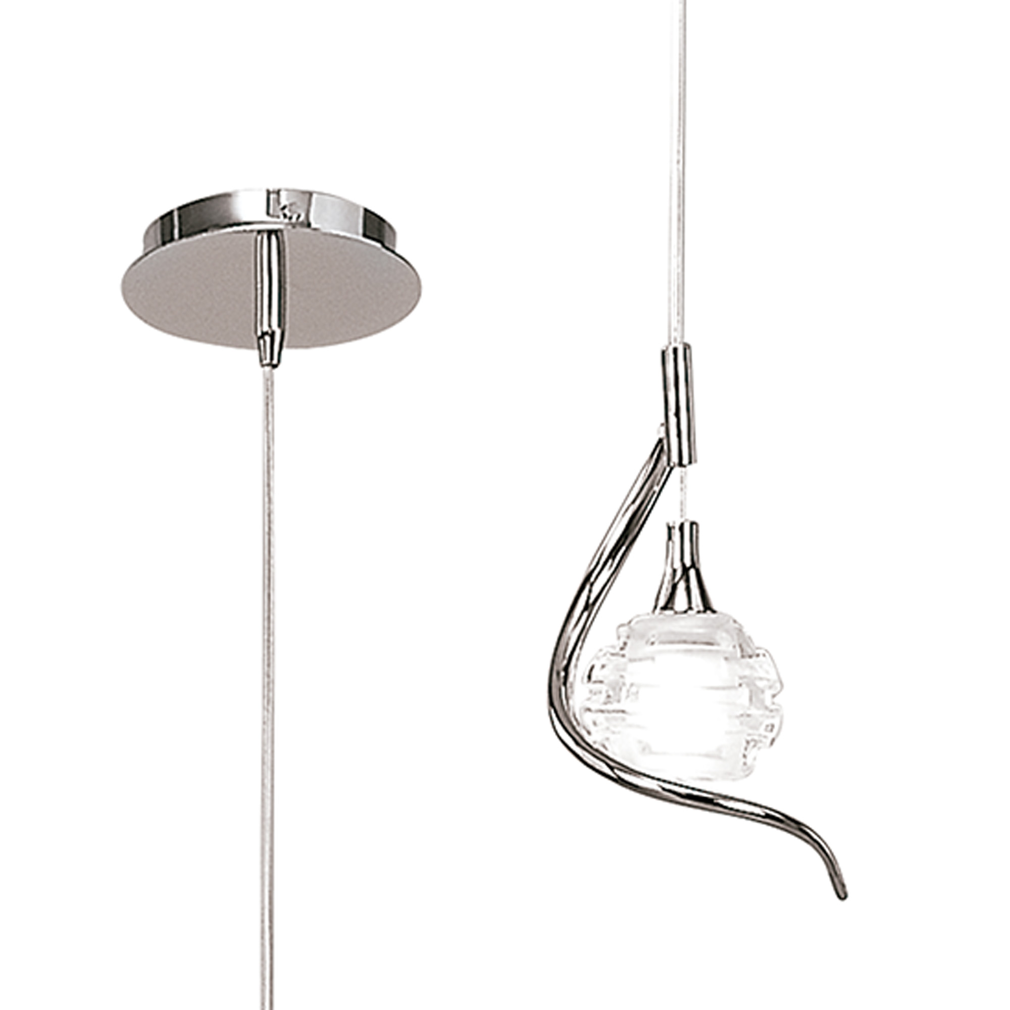 Dali Polished Chrome Ceiling Lights Mantra Single Pendant